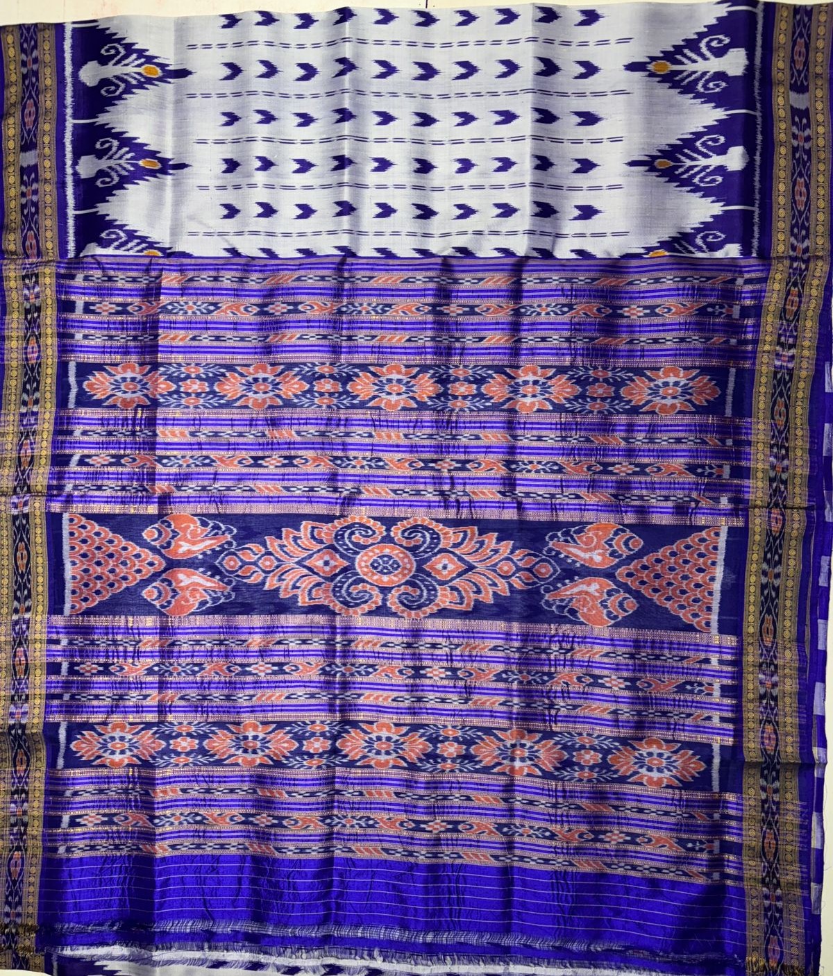 BLUE WHITE saree - Image 4