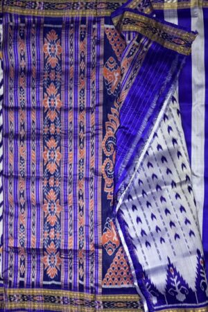 BLUE WHITE saree