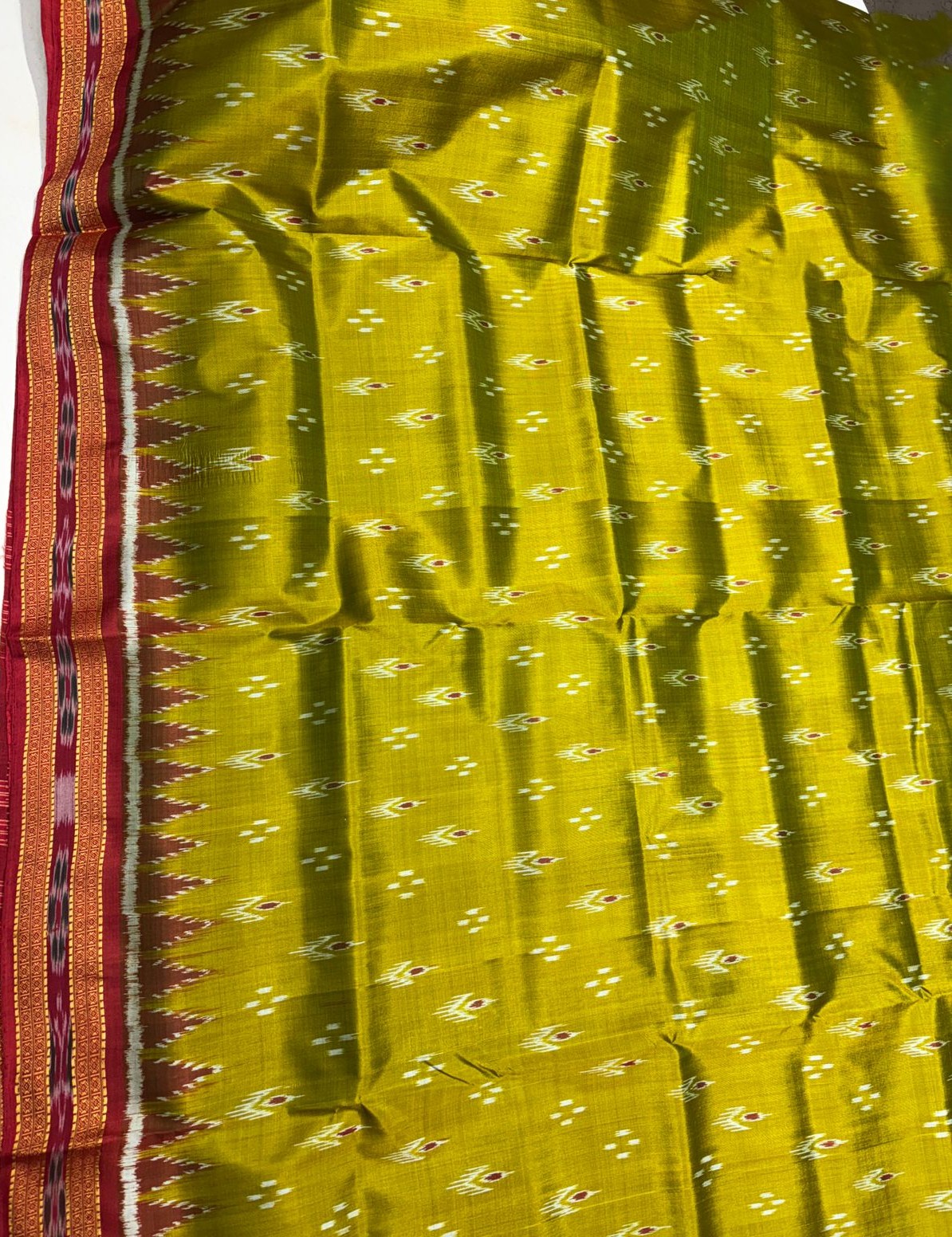 YELLOW RED SAREE - Image 3