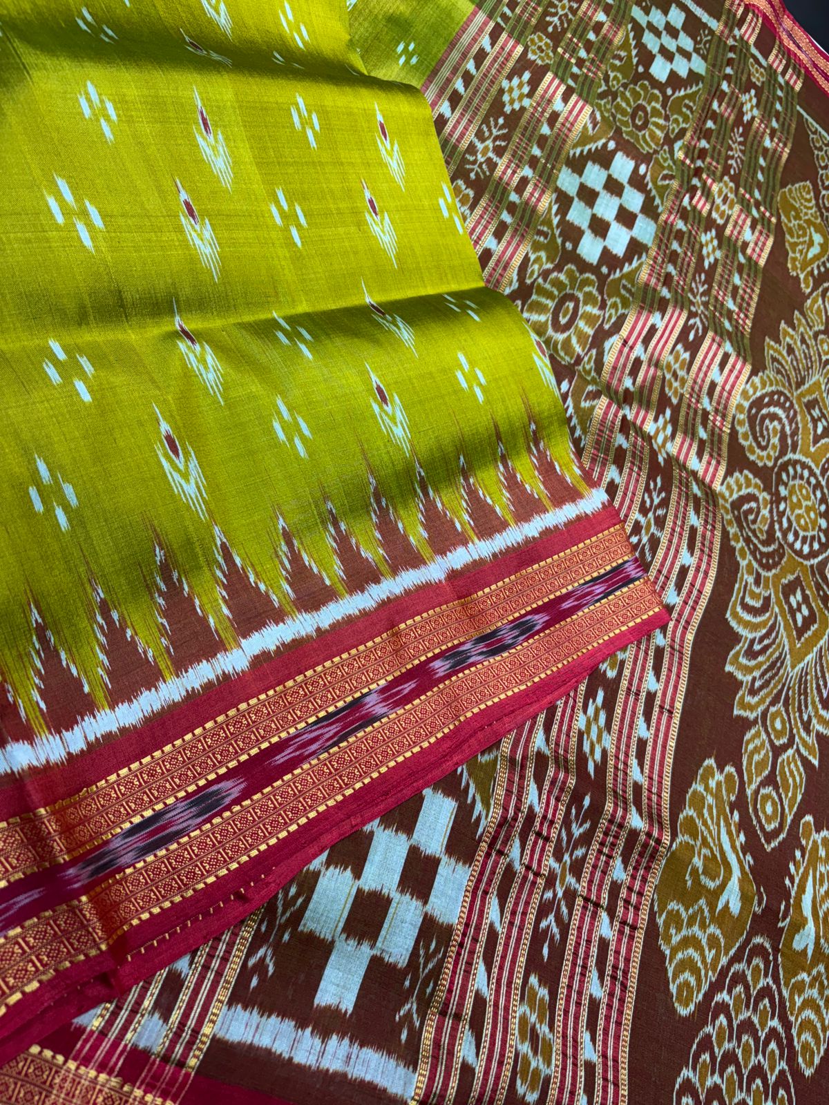 YELLOW RED SAREE