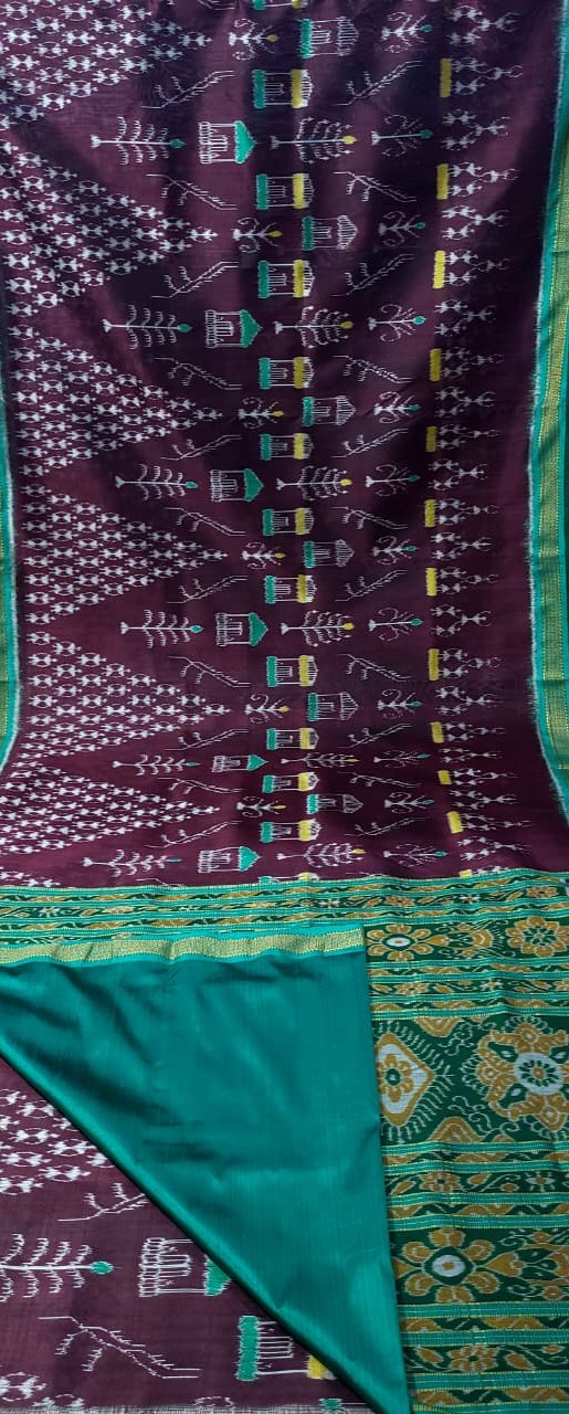 Tribal motif khandua silk saree - Image 4